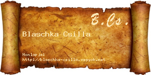 Blaschka Csilla névjegykártya